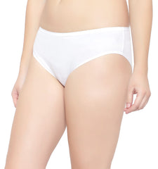 BLAZON Premium Women's and Girls Super Soft Cotton Hoisery Plain Mid Rise Hipster (Outer-Elastic) Panty |Combo Pack| Available Sizes: (S, M, L, XL, 2XL, 3XL, 4XL, 5XL) - White