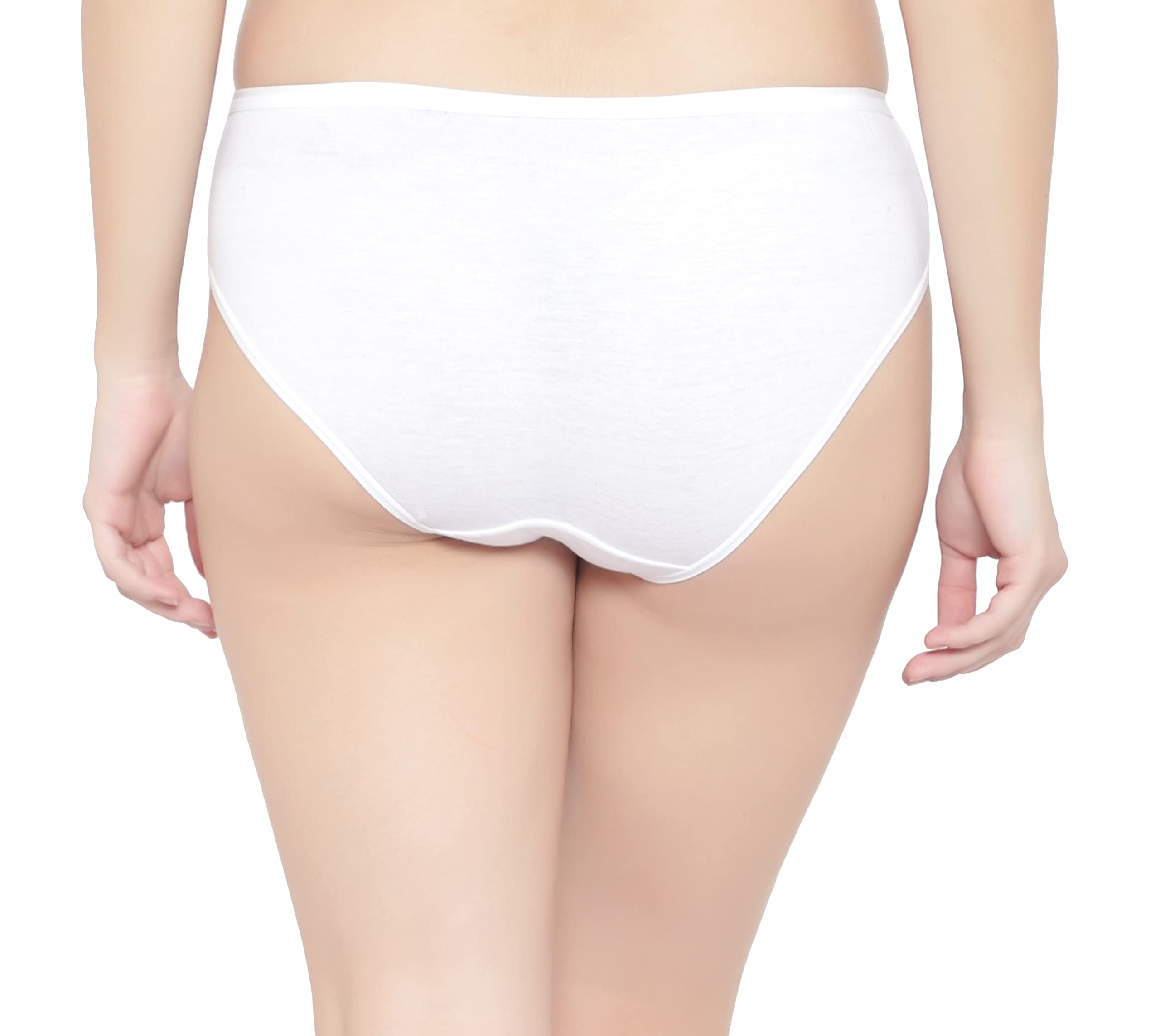 BLAZON Premium Women's and Girls Super Soft Cotton Hoisery Plain Mid Rise Hipster (Outer-Elastic) Panty |Combo Pack| Available Sizes: (S, M, L, XL, 2XL, 3XL, 4XL, 5XL) - White
