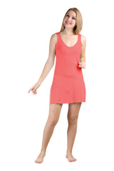 BLAZON Women's Cotton Hosiery Selfie Midi Slip (Old Rose / Carrot Red; Sizes: XS, S, M, L, XL, 2XL, 3XL, 4XL, 5XL) Front View