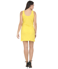 BLAZON Women's Cotton Hosiery Selfie Midi Slip (Yellow; Sizes: XS, S, M, L, XL, 2XL, 3XL, 4XL, 5XL) Back View