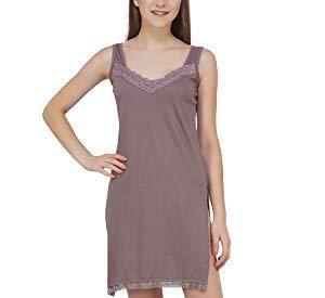 BLAZON Women's Cotton Hosiery Fairy Full Slip (Available Sizes: S, M, L, XL, 2XL, 3XL, 4XL, 5XL) - Brownsih Grey