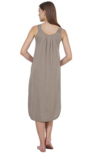 BLAZON Women's Cotton Solid Midi Slip Premium Dreams Nighty (Available Sizes: S, M, L, XL, 2XL, 3XL, 4XL, 5XL) - Smoky Grey