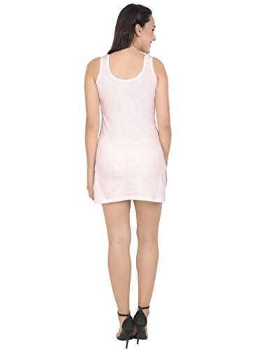 BLAZON Women's Cotton Hosiery Selfie Midi Slip Combo Pack of 2 (Available Sizes: XS, S, M, L, XL, 2XL, 3XL, 4XL, 5XL) - Baby Pink, Pista