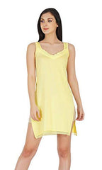 BLAZON Women's Cotton Hosiery Fairy Full Slip (Available Sizes: S, M, L, XL, 2XL, 3XL, 4XL, 5XL) - Dull Yellow/Khaki/Skin