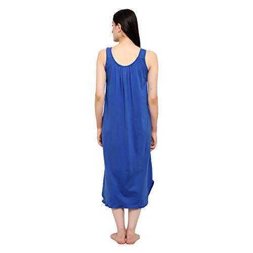 BLAZON Women's Cotton Hosiery Solid Maxi Nighty Slip (Pack of 2) Available Sizes: S, M, L, XL, 2XL, 3XL, 4XL, 5XL - Sapphire Blue, Azure Blue