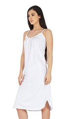 BLAZON Women's Cotton Hosiery Sublime Short Night Dress - White