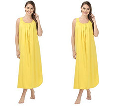 BLAZON Women's Cotton Hosiery Solid Maxi Nighty Slip (Pack of 2) Available Sizes: S, M, L, XL, 2XL, 3XL, 4XL, 5XL - Yellow