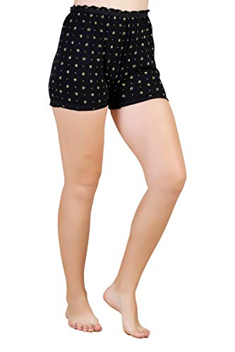BLAZON Women's Cotton Hoisery Bloomers Floral Print Combo (Pack of 6) (Availabe Sizes: XS, S, M, L, XL, XXL, 3XL, 4XL, 5XL) - Navy Blue, Black and Brown