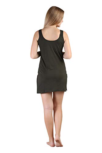BLAZON Women's Cotton Hosiery Selfie Midi Slip Combo Pack of 2 (Available Sizes: XS, S, M, L, XL, 2XL, 3XL, 4XL, 5XL) - Martini Olive, Almond Frost
