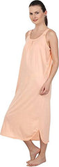 BLAZON Women's Cotton Solid Midi Slip Premium Dreams Nighty (Available Sizes: S, M, L, XL, 2XL, 3XL, 4XL, 5XL) - Peach