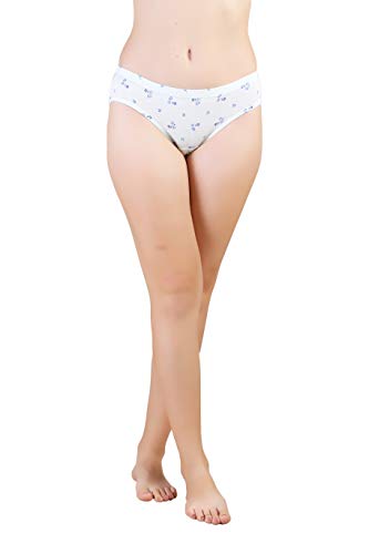 BLAZON Women's Mid Rise Hipster Soft Skin (Inner-Elastic) Panty | Floral Print | Combo Pack of 3 | Light Base | Available Sizes: S, M, L, XL, 2XL, 3XL, 4XL, 5XL - Cream, Baby Pink, Sea Green