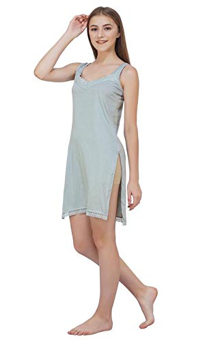 BLAZON Women's Cotton Hosiery Fairy Full Slip (Available Sizes: S, M, L, XL, 2XL, 3XL, 4XL, 5XL) - Wisp Grey