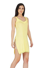 BLAZON Women's Cotton Hosiery Fairy Full Slip (Available Sizes: S, M, L, XL, 2XL, 3XL, 4XL, 5XL) - Dull Yellow/Khaki/Skin