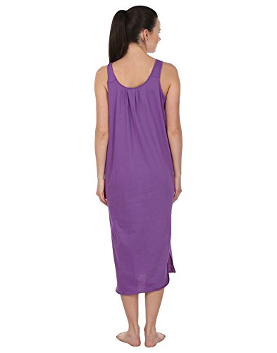 BLAZON Women's Cotton Nighty Slip - Set of 2 (Blueviolet & Purple)