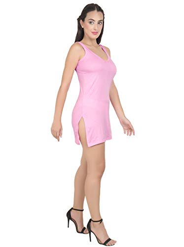 BLAZON Women's Cotton Hosiery Selfie Midi Slip Combo Pack of 2 (Colour: Pink, Blueberry Frost / Greyish Blue; Size: 4XL; Length: 36in; Bust: 44in)