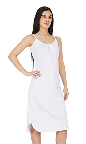 BLAZON Women's Cotton Hosiery Sublime Short Night Dress - White