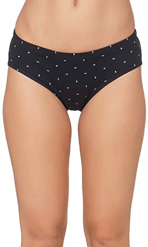 BLAZON Women's Mid Rise Hipster Soft Skin (Inner-Elastic) Panty | Geometric Print | Combo Pack of 3 | Dark Base