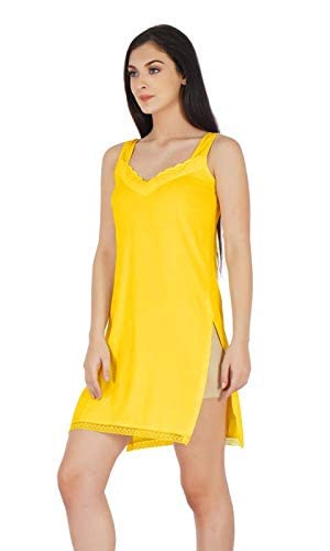 BLAZON Women's Cotton Hosiery Fairy Full Slip (Available Sizes: S, M, L, XL, 2XL, 3XL, 4XL, 5XL) - Yellow