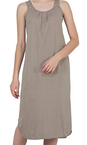 BLAZON Women's Cotton Hosiery Solid Maxi Nighty Slip (Pack of 2) Available Sizes: S, M, L, XL, 2XL, 3XL, 4XL, 5XL - Smoky Grey, Maroon