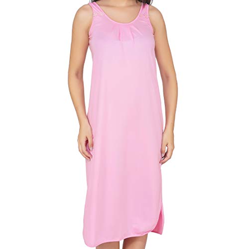 BLAZON Women's Cotton Hosiery Solid Maxi Nighty Slip (Pack of 2) Available Sizes: S, M, L, XL, 2XL, 3XL, 4XL, 5XL - Pink