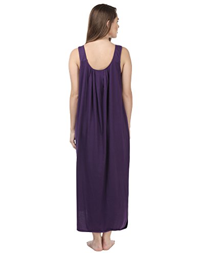 BLAZON Women's Cotton Nighty Slip - Set of 2 (Blueviolet & Purple)