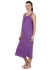 BLAZON Women's Cotton Nighty Slip - Set of 2 (Blueviolet & Purple)