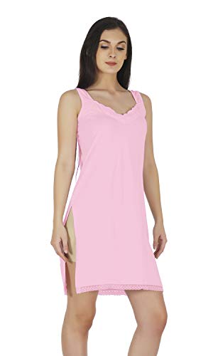 BLAZON Women's Cotton Hosiery Fairy Full Slip (Available Sizes: S, M, L, XL, 2XL, 3XL, 4XL, 5XL) - Pink