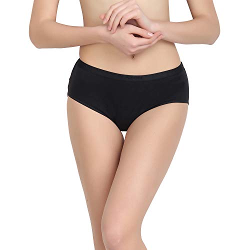 BLAZON Women's Cotton Knits Hoisery Hygien Periods Panty (Combo Pak of 2 )(Available Sizes: S, M, L, XL, 2XL, 3XL, 4XL, 5XL ) - Black, Brown