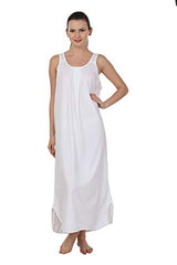 BLAZON Women's Cotton Hosiery Solid Maxi Nighty Slip (Pack of 2) Available Sizes: S, M, L, XL, 2XL, 3XL, 4XL, 5XL - White