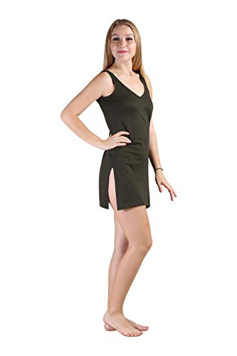 BLAZON Women's Cotton Hosiery Selfie Midi Slip Combo Pack of 2 (Available Sizes: XS, S, M, L, XL, 2XL, 3XL, 4XL, 5XL) - Martini Olive, Almond Frost
