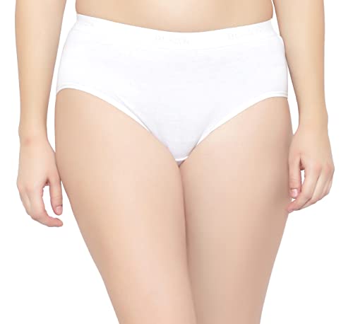 BLAZON Premium Beauty Feeling Women's Cotton Hipster Broad Elastic Panty - White