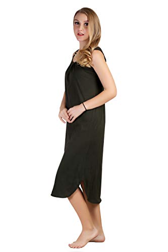 BLAZON Women's Cotton Hosiery Solid Maxi Nighty Slip (Pack of 2) Available Sizes: S, M, L, XL, 2XL, 3XL, 4XL, 5XL - Martini Olive, Peach