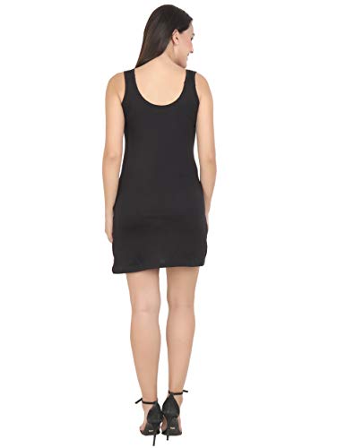 BLAZON Women's Cotton Hosiery Selfie Midi Slip Combo Pack of 2 (Available Sizes: XS, S, M, L, XL, 2XL, 3XL, 4XL, 5XL) - Black, Baby Pink