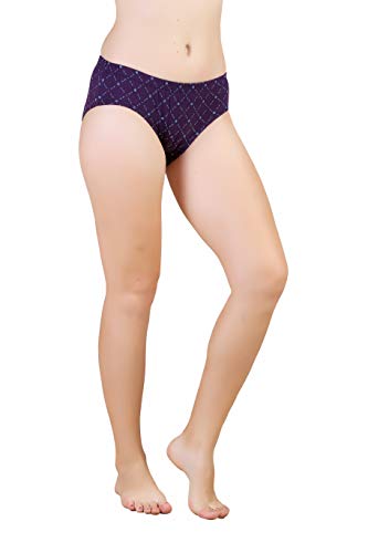 BLAZON Women's Mid Rise Hipster Soft Skin (Inner-Elastic) Panty | Geometric Print | Combo Pack of 3 | Dark Base | Available Sizes: S, M, L, XL, 2XL, 3XL, 4XL, 5XL