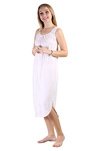 BLAZON Women's Cotton Hosiery Solid Maxi Nighty Slip (Pack of 2) Available Sizes: S, M, L, XL, 2XL, 3XL, 4XL, 5XL - Strawberry Frost, Tamarind