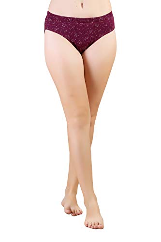 BLAZON Women's Mid Rise Hipster Soft Skin (Inner-Elastic) Panty | Rose Print | Combo Pack of 3 | Dark Base (Availabe Sizes: XS, S, M, L, XL, XXL, 3XL, 4XL, 5XL)