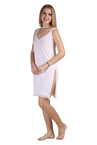 BLAZON Women's Cotton Hosiery Fairy Full Slip (Available Sizes: S, M, L, XL, 2XL, 3XL, 4XL, 5XL) - Strawberry Frost