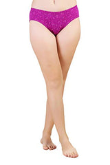 BLAZON Women's Mid Rise Hipster Soft Skin (Inner-Elastic) Panty | Floral Print | 115cm-120cm | Combo Pack of 3 | Dark Base - Royal Blue, Tamarind, Vivid Violet