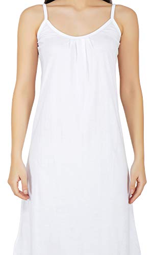 BLAZON Women's Cotton Hosiery Sublime Short Night Dress - White