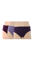 BLAZON Women's Hipster Printed Panty Pack of 3 (Wine Berry, Martinique, Cold Purple)