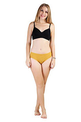 BLAZON Women's Mid Rise Hipster Soft Skin (Inner-Elastic) Panty |Combo Pack of 3 | Availabe Sizes: XS, S, M, L, XL, XXL, 3XL, 4XL, 5XL - Brandy, Martini Olive, Whiskey