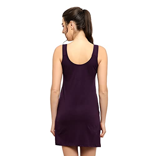 BLAZON Women's Cotton Hosiery Selfie Midi Slip Combo Pack of 2 (Available Sizes: XS, S, M, L, XL, 2XL, 3XL, 4XL, 5XL) - Blueviolet, Whiskey