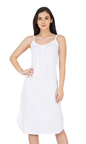 BLAZON Women's Cotton Hosiery Sublime Short Night Dress - White