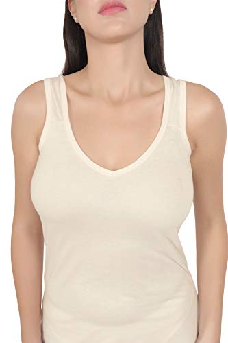 BLAZON Women's Cotton Hosiery Selfie Midi Slip Combo Pack of 2 (Available Sizes: XS, S, M, L, XL, 2XL, 3XL, 4XL, 5XL) - Off White, Brandy