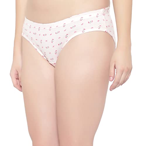 BLAZON Women's Mid Rise Hipster Soft Skin (Inner-Elastic) Panty | Printed | Combo Pack of 3 | Colour Base | Available Sizes: S, M, L, XL, 2XL, 3XL, 4XL, 5XL - Baby Pink, Sea Green, Off White