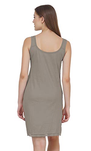 BLAZON Women's Cotton Hosiery Fairy Full Slip (Available Sizes: S, M, L, XL, 2XL, 3XL, 4XL, 5XL) - Smoky Grey