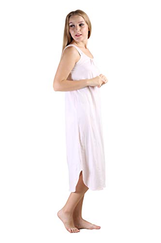 BLAZON Women's Cotton Solid Midi Slip Premium Dreams Nighty (Available Sizes: S, M, L, XL, 2XL, 3XL, 4XL, 5XL) - Strawberry Frost