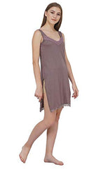 BLAZON Women's Cotton Hosiery Fairy Full Slip (Available Sizes: S, M, L, XL, 2XL, 3XL, 4XL, 5XL) - Brownsih Grey