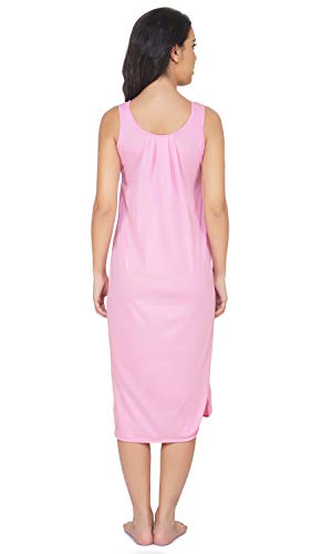 BLAZON Women's Cotton Solid Midi Slip Premium Dreams Nighty (Available Sizes: S, M, L, XL, 2XL, 3XL, 4XL, 5XL) - Pink