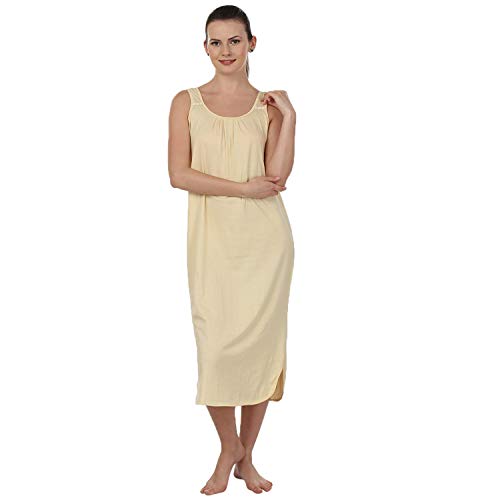 BLAZON Women's Cotton Nighty Slip - Set of 2 (Baby Pink & Skin)